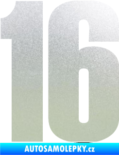 Samolepka Startovní číslo 16 typ 2   pískované sklo