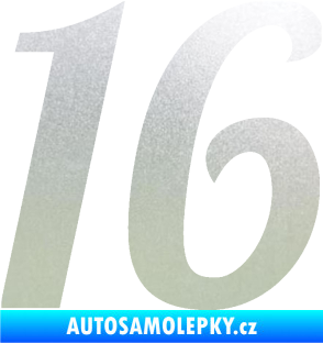 Samolepka Startovní číslo 16 typ 3       pískované sklo
