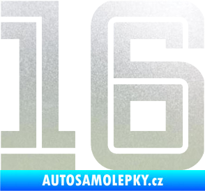 Samolepka Startovní číslo 16 typ 7 pískované sklo