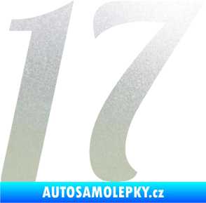Samolepka Startovní číslo 17 typ 3        pískované sklo