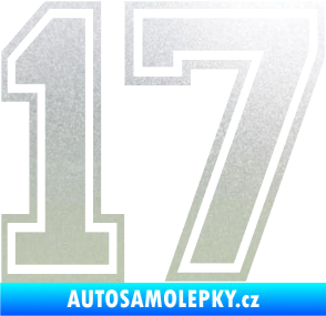 Samolepka Startovní číslo 17 typ 4 pískované sklo