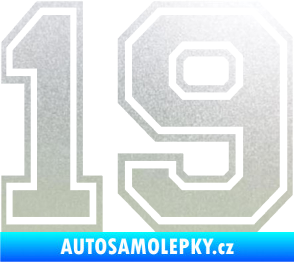 Samolepka Startovní číslo 19 typ 4 pískované sklo