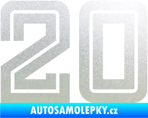 Samolepka Startovní číslo 20 typ 7 pískované sklo