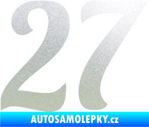 Samolepka Startovní číslo 27 typ 3 pískované sklo