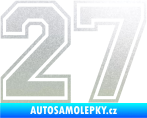 Samolepka Startovní číslo 27 typ 4 pískované sklo