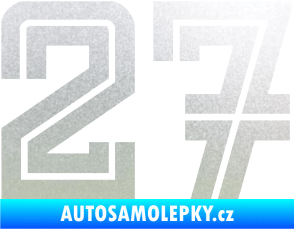 Samolepka Startovní číslo 27 typ 7 pískované sklo