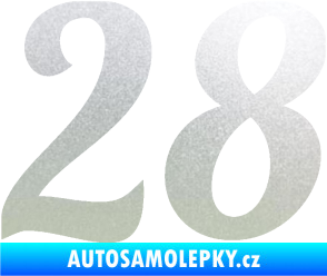 Samolepka Startovní číslo 28 typ 3 pískované sklo