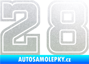 Samolepka Startovní číslo 28 typ 5 pískované sklo