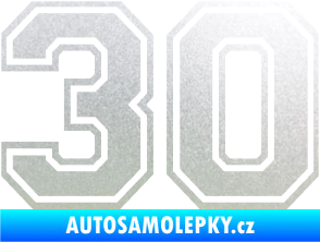 Samolepka Startovní číslo 30 typ 4 pískované sklo