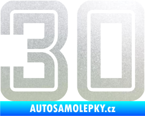 Samolepka Startovní číslo 30 typ 7 pískované sklo