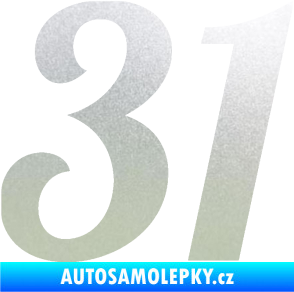 Samolepka Startovní číslo 31 typ 3 pískované sklo