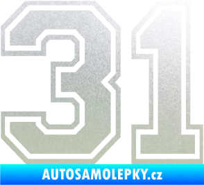 Samolepka Startovní číslo 31 typ 4 pískované sklo