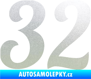 Samolepka Startovní číslo 32 typ 3 pískované sklo