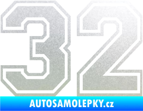 Samolepka Startovní číslo 32 typ 4 pískované sklo
