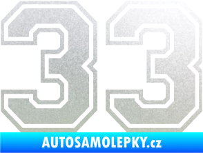 Samolepka Startovní číslo 33 typ 4 pískované sklo
