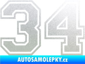Samolepka Startovní číslo 34 typ 4 pískované sklo