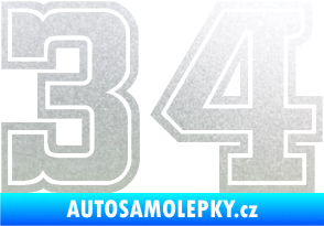 Samolepka Startovní číslo 34 typ 5 pískované sklo