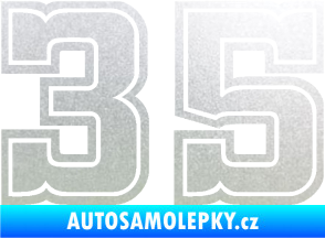 Samolepka Startovní číslo 35 typ 5 pískované sklo