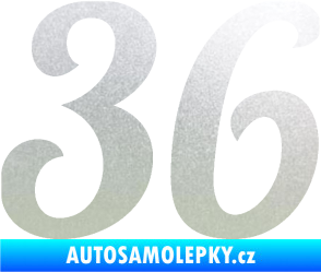 Samolepka Startovní číslo 36 typ 3  pískované sklo