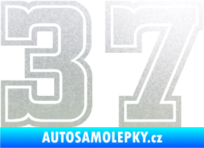 Samolepka Startovní číslo 37 typ 5 pískované sklo
