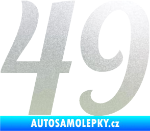 Samolepka Startovní číslo 49 typ 3 pískované sklo