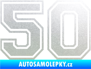 Samolepka Startovní číslo 50 typ 4 pískované sklo