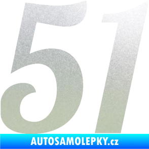 Samolepka Startovní číslo 51 typ 3 pískované sklo