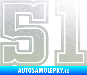 Samolepka Startovní číslo 51 typ 5 pískované sklo