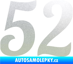 Samolepka Startovní číslo 52 typ 3 pískované sklo