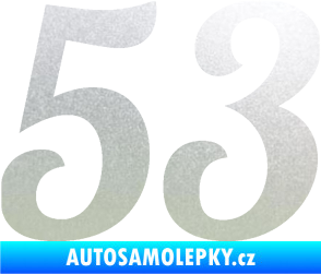 Samolepka Startovní číslo 53 typ 3 pískované sklo