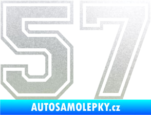 Samolepka Startovní číslo 57 typ 4 pískované sklo