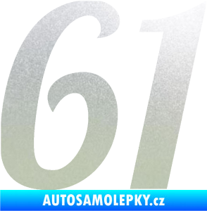Samolepka Startovní číslo 61 typ 3 pískované sklo