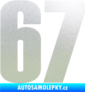 Samolepka Startovní číslo 67 typ 2      pískované sklo