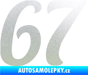 Samolepka Startovní číslo 67 typ 3 pískované sklo