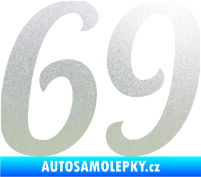 Samolepka Startovní číslo 69 typ 3 pískované sklo