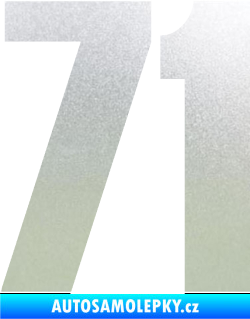 Samolepka Startovní číslo 71 typ 2  pískované sklo