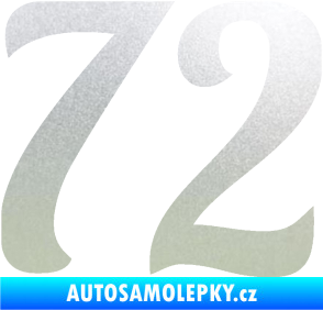 Samolepka Startovní číslo 72 typ 3   pískované sklo