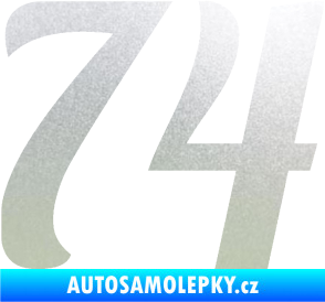 Samolepka Startovní číslo 74 typ 3   pískované sklo
