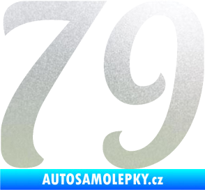 Samolepka Startovní číslo 79 typ 3   pískované sklo