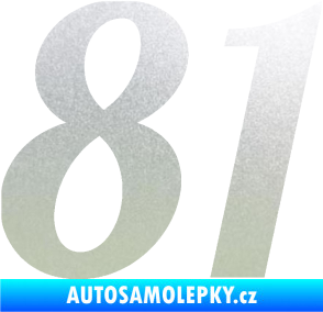 Samolepka Startovní číslo 81 typ 3   pískované sklo
