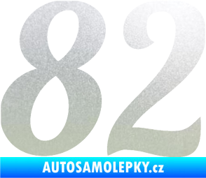 Samolepka Startovní číslo 82 typ 3   pískované sklo