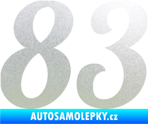 Samolepka Startovní číslo 83 typ 3   pískované sklo