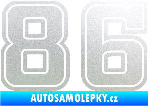 Samolepka Startovní číslo 86 typ 5 pískované sklo