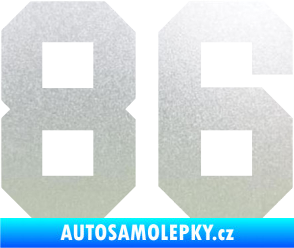 Samolepka Startovní číslo 86 pískované sklo