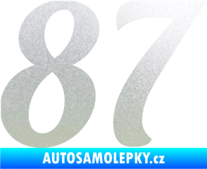 Samolepka Startovní číslo 87 typ 3   pískované sklo