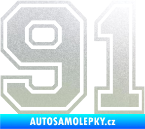 Samolepka Startovní číslo 91 typ 4 pískované sklo