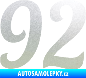 Samolepka Startovní číslo 92 typ 3   pískované sklo