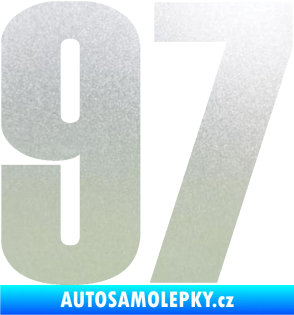 Samolepka Startovní číslo 97 typ 2 pískované sklo