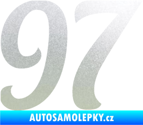 Samolepka Startovní číslo 97 typ 3   pískované sklo