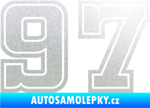 Samolepka Startovní číslo 97 typ 5 pískované sklo
